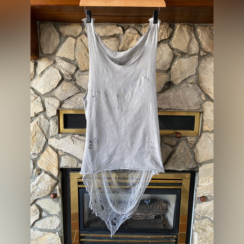 Unique Grey Gauzy Tank